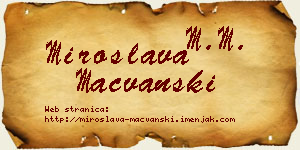 Miroslava Mačvanski vizit kartica